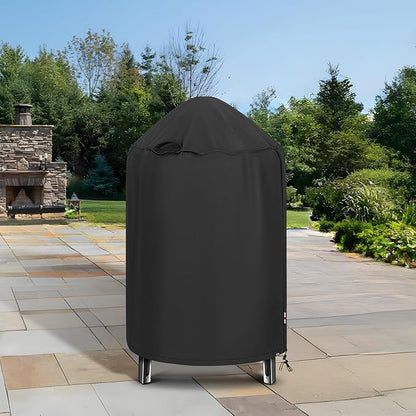 Unicook Round Smoker Cover 30 Inch, Heavy Duty Waterproof Charcoal Kettle BBQ Grill Cover, Fade Resistant Barrel Protector, Fits Weber Char-Griller Akorn Kamado and More, 30" Dia x 36" H