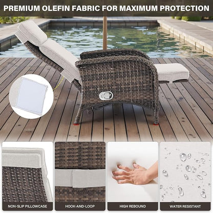 Versatile Outdoor Recliner Chair Set of 3 - Image 5