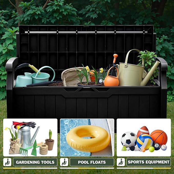 Flamaker 80 Gallon Storage Bench, Deck Box - Image 5