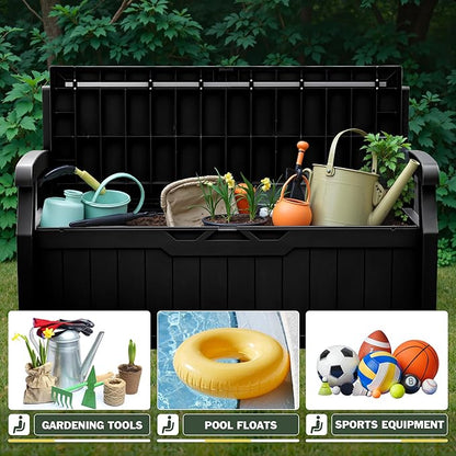 Flamaker 80 Gallon Storage Bench, Deck Box - Image 5