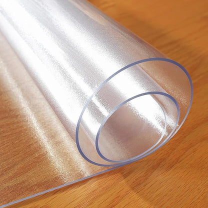 Frosted Clear Table Protector 42 x 64 Inch, 1.5mm Thick Plastic Table Cover, Waterproof PVC Clear Table Cover Protector, Desk Protector Mat, Writing Desk Pad for Desktop, Coffee & Dining Room Table