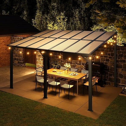 Aoxun 14’x10’ Gazebo with Aluminum Frame & Polycarbonate Panel, Outdoor Patio - Image 8