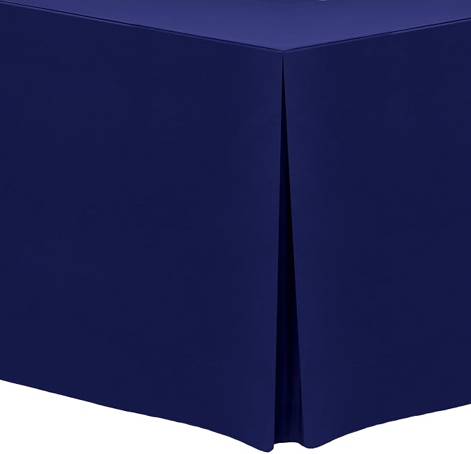 Ultimate Textile -5 Pack- 5 ft. Fitted Polyester Tablecloth - Fits 30 x 60-Inch Banquet and Folding Rectangular Tables - 42" H, Deep Royal Blue