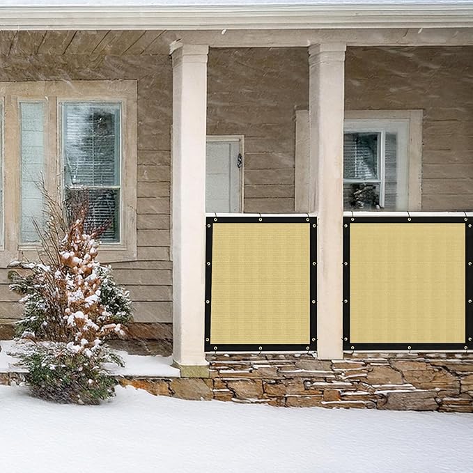 UPGRADE Privacy Screen Fence 8' x 50' Commercial Shade Cover with Brass Grommets Heavy Duty Perfect for Outdoor Back Yard-Sand, Customizable