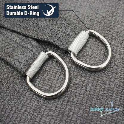 SUNNY GUARD Custom Size 8'x11'x13.6' Dark Grey Sun Shade Sail Right Triangle UV - Image 6