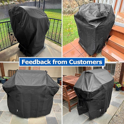 SunPatio BBQ Grill Cover 52 Inch, Outdoor Durable Waterproof Gas Barbecue Cover, Compatible for Weber Spirit 200 and 300 Series, Charbroil and Kenmore Grills, Compared to Weber 7106, 52" x 26" x 43"H