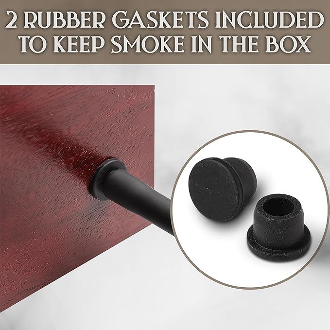 BOURBON&BARREL Cocktail Smoker Kit | Crafted with Walnut Wood | Whiskey Smoker Kit with Instant Smoker, Smoking Box, Food Tray and 4 Varieties of Wood Chips | Old Fashioned Drink Smoker [Walnut]