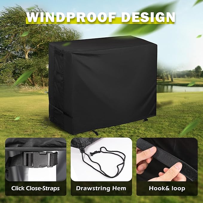 Outdoor Grill Cover for Royal Gourmet CD1824M Charcoal Grill with Side Table Folded, Griddle Cover for Royal Gourmet 24-Inch Charcoal BBQ Smoker-All Weather Protection