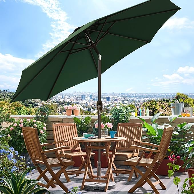 9' Outdoor Patio Umbrella, Outdoor Table Umbrella, Yard Umbrella, Market - Image 5