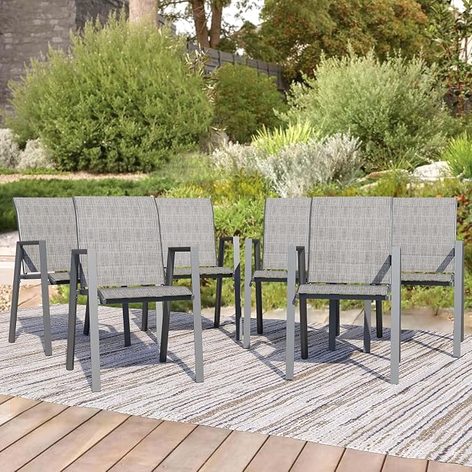 Outdoor Patio Chairs Set of 6, Lightweight Patio Set by Home