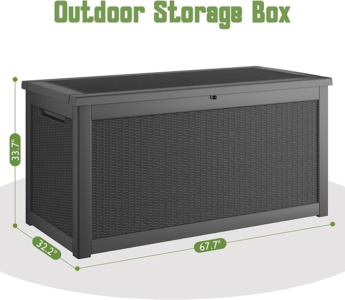 330 Gallon Outdoor Storage Box, Resin Large Deck Box Outdoor Waterproof Storage - Image 2