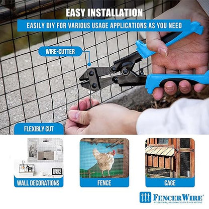 Fencer Wire 16 Gauge Hardware Cloth, Black Vinyl Coated Welded Wire Mesh, Chicken Coop Wire Fence, 1.5 inch x 1.5 inch Grid (7 ft. x 100 ft.)