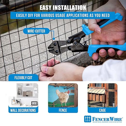Fencer Wire 16 Gauge Hardware Cloth, Black Vinyl Coated Welded Wire Mesh, Chicken Coop Wire Fence, 1.5 inch x 1.5 inch Grid (3 ft. x 50 ft.)