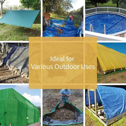 GUARD SHIELD Heavy Duty Tarp 30x40 Feet Green Multi Purpose Thick Waterproof Poly Tarp Cover 10mil