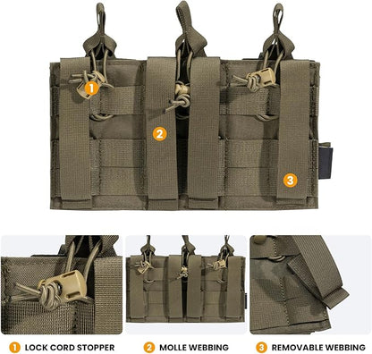 EXCELLENT ELITE SPANKER Tactical Open-Top Single/Double/Triple Molle Mag Pouch for Pistol Mag Pouch Tactical Bag Accessories Holder