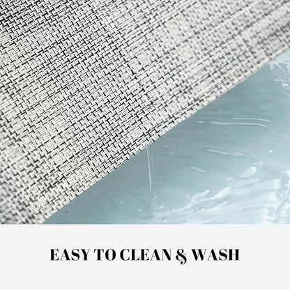 Placemats Set of 8 Vinyl/Plastic Woven Place Mats for Kitchen Table Indoor/Outdoor Washable Placemat Wipeable Dining Table Mats (Grey,8)