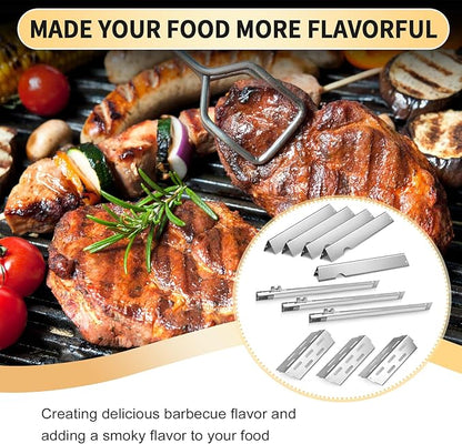 Grill Replacement Parts for Weber Genesis II 300 Series, 17" Flavorizer Bars and Heat Deflector 3 Burner Tubes for Weber Genesis 2 E310 E330 S335 LX 340 GS4 66032 66040 67490, Stainless Steel