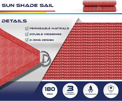 Windscreen4less 3' x 3' x 3' Sun Shade Sail Triangle Outdoor Canopy Cover UV - Image 3