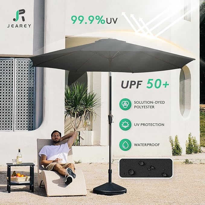 JEAREY 10 ft Outdoor Patio Umbrella w/Tilt and Crank - Image 3