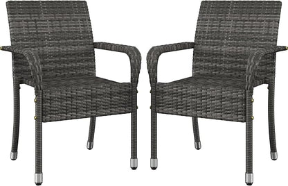 Yaheetech Set of 2 Stackable Outdoor Rattan Dining Chairs, All-Weather Firepits by Unknown