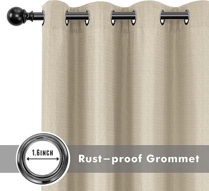 HolidayIdeas Linen Outdoor Curtains for Patio Waterproof-4 Panels Cream Outside Gazebo Curtains 54"x95"-Indoor/Outdoor Curtains Weighted Weatherproof, Privacy for Pergola, Porch, Cabana, Livingroom