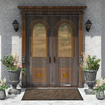 Yimobra 60x36 Large Door Mat Outdoor Indoor, All-Season Waterproof Door Mat Outside Entrance, All-Weather Non-Slip Outside Doormat for Garage Patio Entryway, Brown