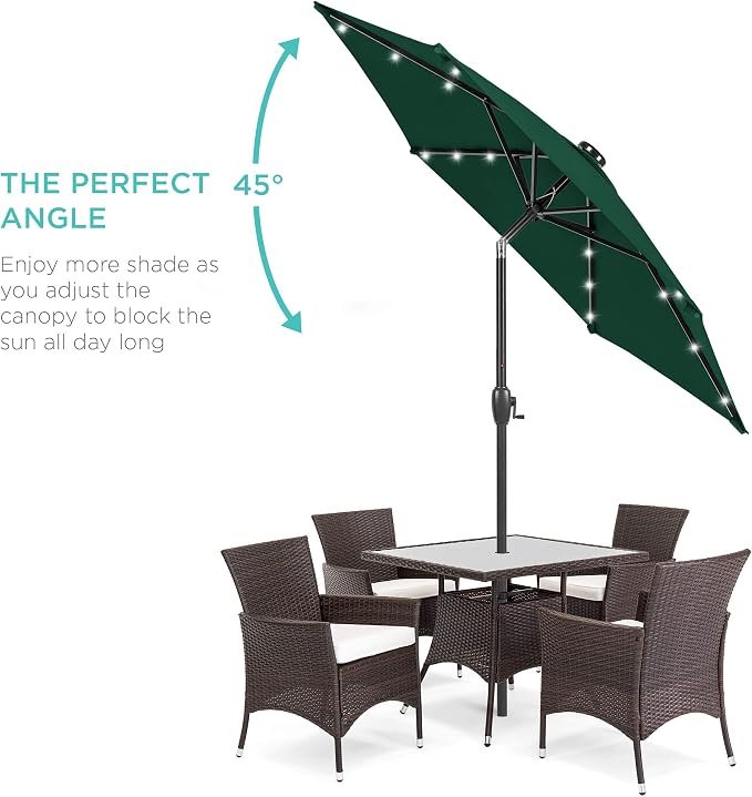 Best Choice Products 7.5ft Solar Umbrella LED Lighted Patio Umbrella, Table - Image 2