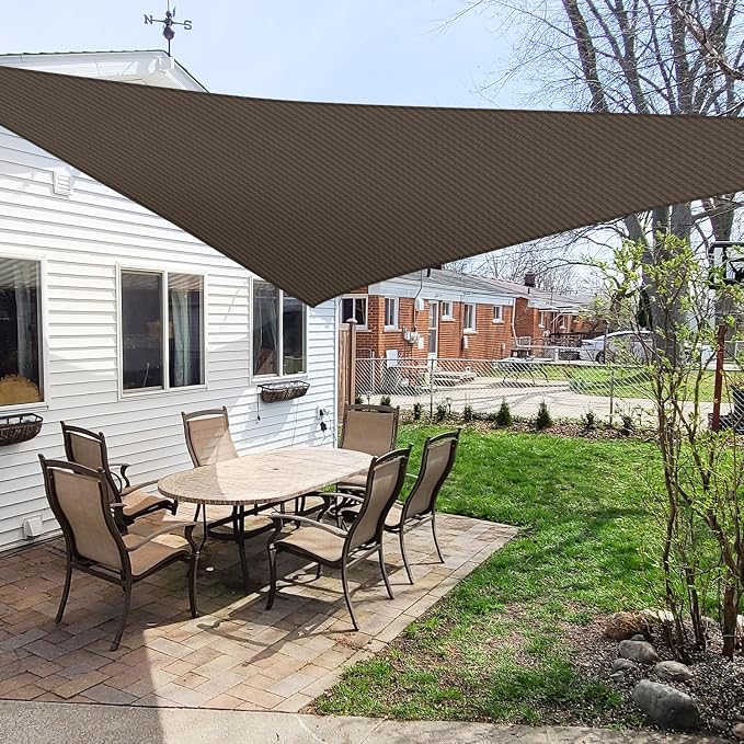 Windscreen4less 23' x 23' x 23' Sun Shade Sail Triangle Outdoor Canopy Cover UV by Windscreen4less