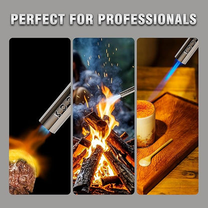 BLAZEAL Propane Torch Kit with 1x MAPP Gas,4-Flame Blow Torch Head with Propane Tank Base for MAP Gas,Work in All Angle,Trigger Start Torch Gun for Welding Brazing Soldering Grill Camping Cooking Food