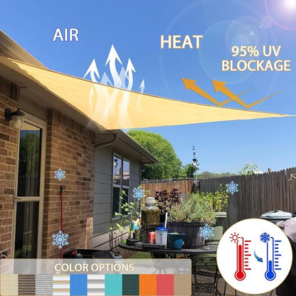 Windscreen4less 28' x 28' x 28' Sun Shade Sail Triangle Outdoor Canopy Cover UV - Image 4
