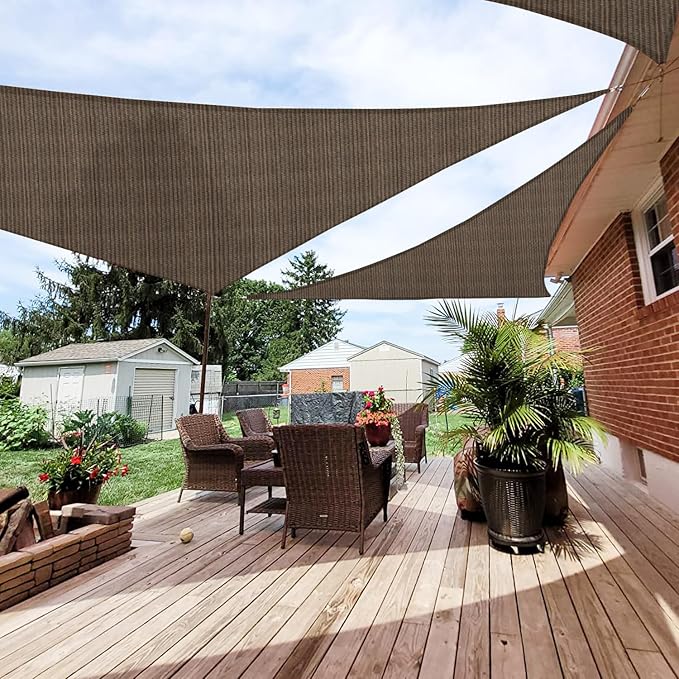 Patio Paradise 6' x 6' x 5'10" Sun Shade Sail Triangle Canopy, Permeable Shade by Patio