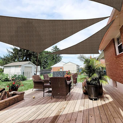 Patio Paradise 5' x 5' x 5' Sun Shade Sail Triangle Canopy Shade Cloth Fabric by Patio