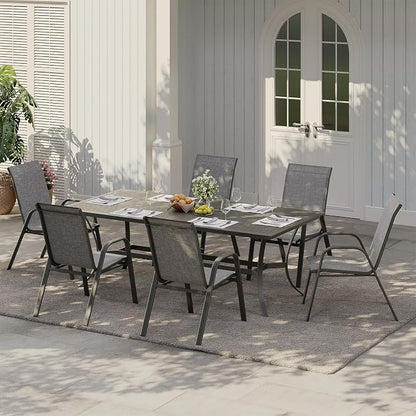 Patio Chairs Set of 6, Stackable Chairs - Image 2