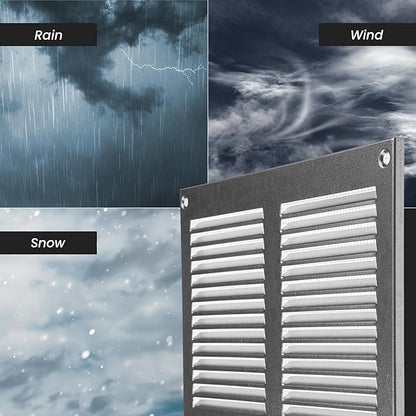 Repa Market 2-Pack 4x4 Inch Air Vent Cover/White Galvanized Steel Louvered Grill Cover with Mesh Screen/Wall or Ceiling Vent/Durable Flush Mount HVAC Register for Indoor and Outdoor Ventilation
