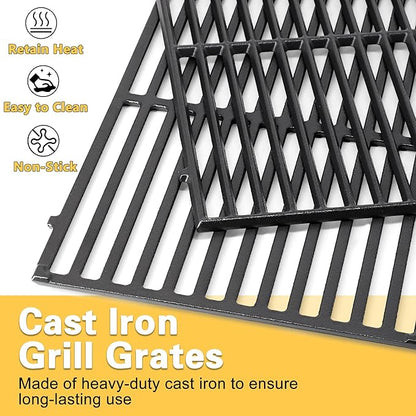 Grill Replacement Parts for Dyna Glo 6 Burner DGB610SSP, DGF600SSP, Cast Iron Grill Grates and Heat Plates for Dyna-Glo Grill Parts
