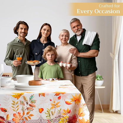 Maison d' Hermine Table Cloth Rectangle Table 100% Cotton 54 x 72 Inches Fall Tablecloth Reusable Everyday Use for Thanksgiving Christmas Decorations Dining Farmhouse Party (Amarante)