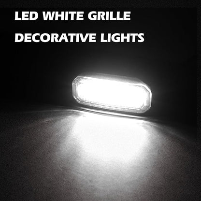 MAIKER White LED Grille Lights Compatible with 2024-2025 Jeep Wrangler JL JLU & Gladiator JT Original Factory Grille, 5PCS Front Grille Lights