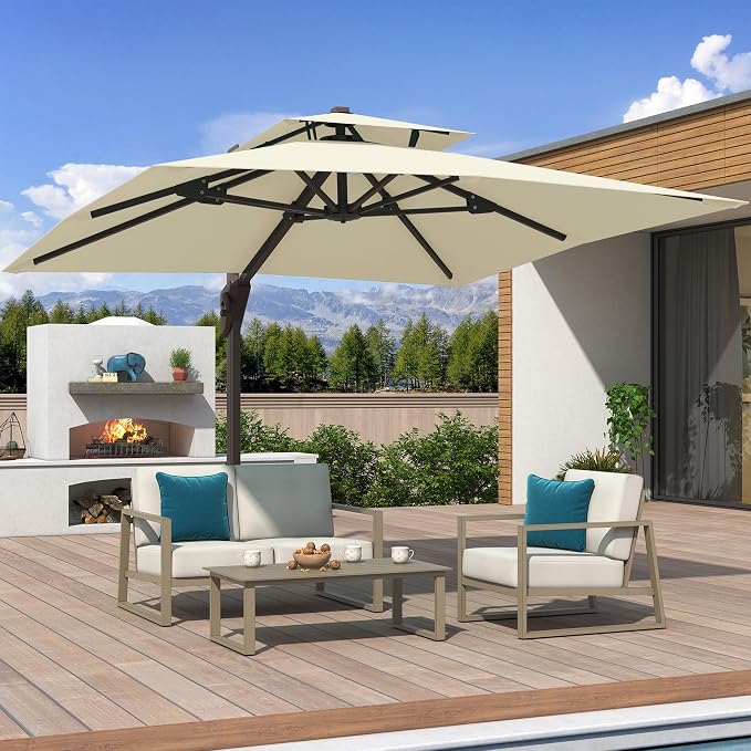 10x10 FT Outdoor Cantilever Patio Umbrella - Image 9