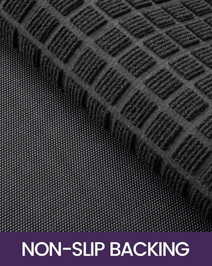 DEXI Front Door Mat Outside Entrance, 2x3 ft Rubber Entry Doormat Heavy Duty, Welcome Mats Non Slip for Inside House Floor Entryway Double Doors Exterior Patio, Checkered Black
