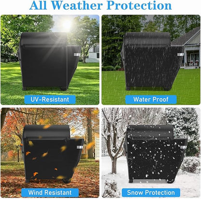 Utheer Grill Cover for Weber Searwood XL 600 Pellet Grill, Heavy Duty 600D Waterproof Fabric Grill Cover for Weber 3400146, Black