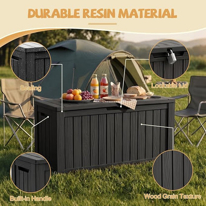 Outdoor Storage Box Waterproof, 150 Gal Gen 2 Resin Deck Box - Image 3