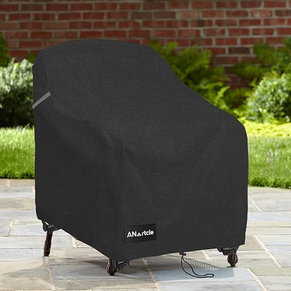 Patio Chair Covers,600D Waterproof Heavy Duty Outdoor Lawn Patio Furniture Covers,Patio Swivel Chair Covers for Outdoor Furniture,(32W x 35D x 36H inches) Black