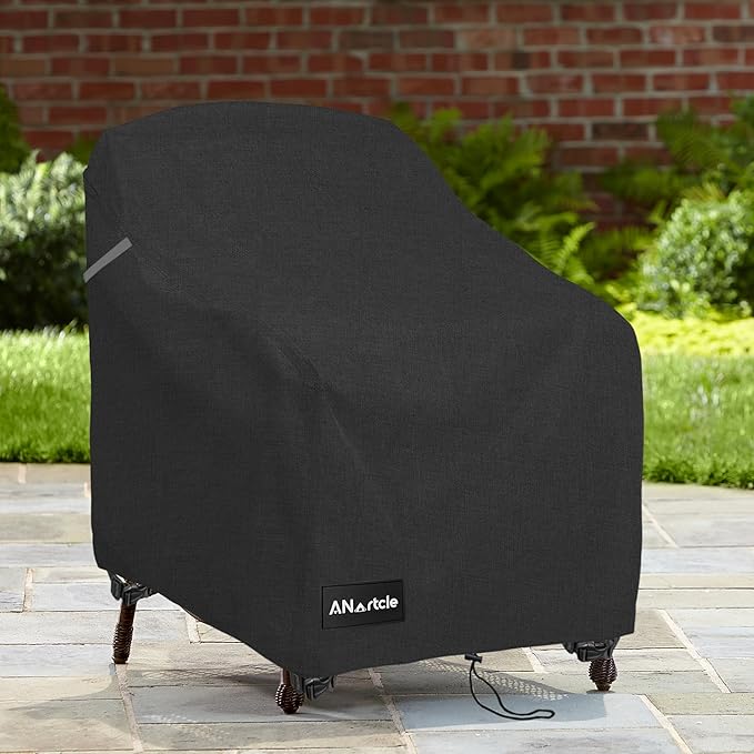 Outdoor Swivel Lounge Chair Cover 2 Pack,600D Waterproof Heavy Duty Outdoor Chair Covers(35 W x 37 D x 38.5 H inches),Patio Swivel Chair Covers for Outdoor Furniture,Black.