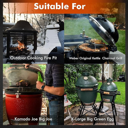 Grill Cover for Large Green Egg, Outdoor Cover with Durable & Water Resistant Fabric Premium Ceramic Grill Cover (Black, Large)