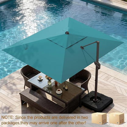 9' X 12' Cantilever Patio Umbrella Rectangle Outdoor Umbrella - Image 2