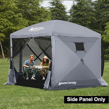 MASTERCANOPY Wind Screen Side Panel with Window for 10x10 Escape Screen Shelter Canopy Tent - Weatherproof, UV Resistant Sun Shade Attachment Accessory (Coffee Brown, 1 Pack)