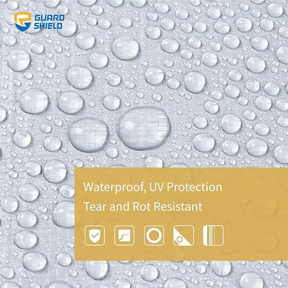 GUARD SHIELD Heavy Duty Tarp 12x12 Feet Silver Multi Purpose Thick Waterproof Poly Tarp Cover 10mil