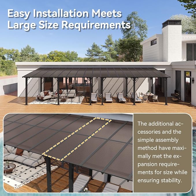 Aoxun 34’x10’ Gazebo for Patio, Gazebo Pergola - Image 3