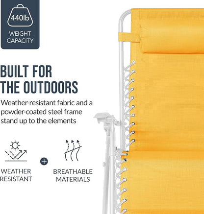 Best Choice Products Set of 2 Extra Wide Adjustable Steel Mesh Zero Gravity - Image 6