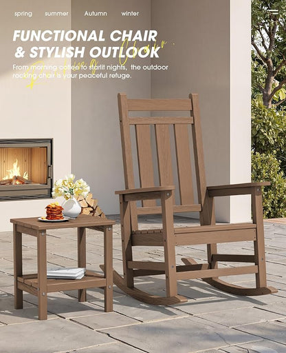 Oversized Outdoor Rocking Chair Set of 6, HDPE Patio Rockers - Image 5